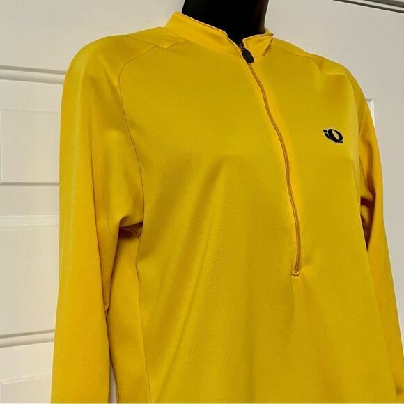 Pearl Izumi Long Sleeve Yellow Black Full Zip Cycling Bike Warm Jersey 1/4 Zip M - Picture 4 of 11